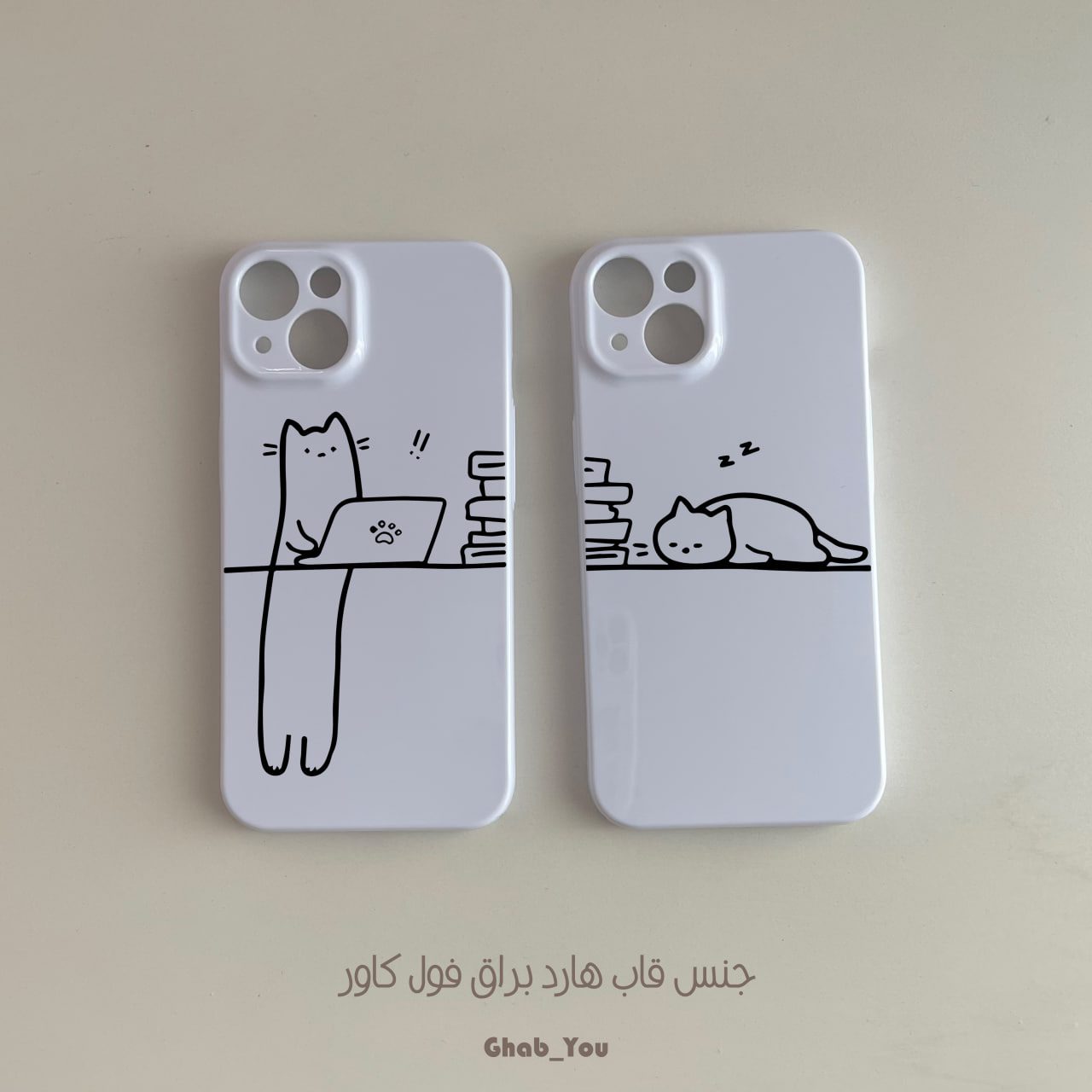 قاب گوشی ست گربه قاب هارد براق فول گربه درس خون - Image 1