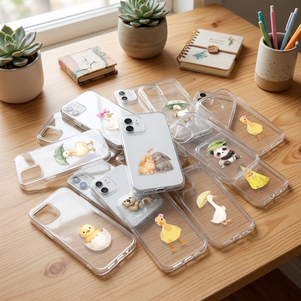 Phone-Clear-Case-Cute-Animals-0 قاب گوشی شفاف کیوت فرندز | NML - Image 1